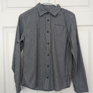 Boys First Wave Black & White Long Sleeve Dress Shirt Size 12